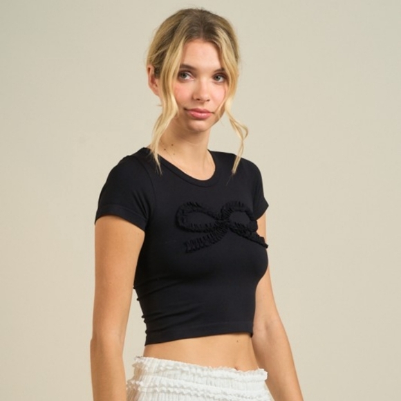 🎀 Bow Short Sleeve Top - Picture 2 of 3